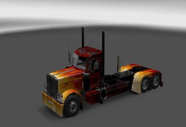 Fire airbrush skin for Peterbilt 389