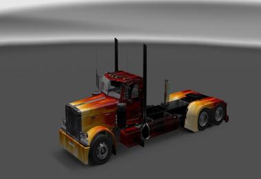 Fire airbrush skin for Peterbilt 389