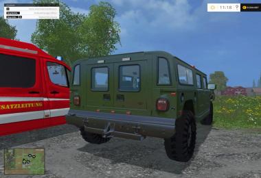 The Hummer H1 with blue red light v1.0