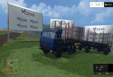 Kamaz + Trailer timber v1.0