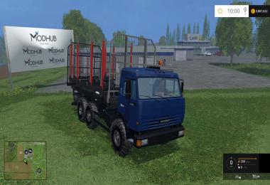 Kamaz + Trailer timber v1.0