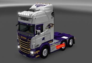 Scania RJL V8 Baltimore Ravens [NFL] [LazyMods] Skin