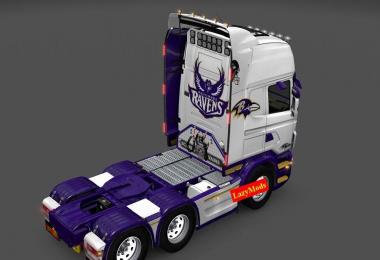 Scania RJL V8 Baltimore Ravens [NFL] [LazyMods] Skin