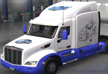 Peterbilt 579 blue themed car skin v1