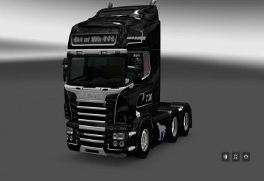 Scania RS RJL Black & White V8 Skin