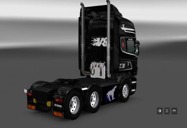 Scania RS RJL Black & White V8 Skin