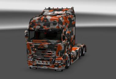 Orange Camouflage Skin for RJL SCANIA R (Multi) v1.0