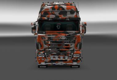 Orange Camouflage Skin for RJL SCANIA R (Multi) v1.0