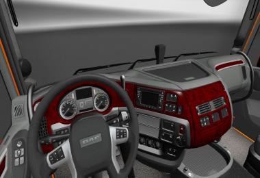 DAF XF Euro 6 Red Wood Interior v1