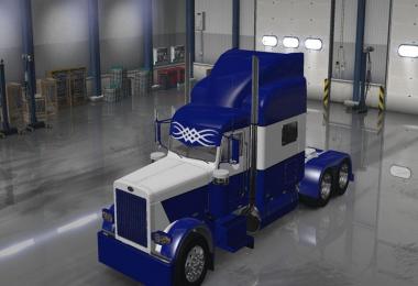 Peterbilt 389 Blue and White Skin update