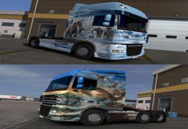 Prehistoric Paint Jobs Pack for DAF XF by 50k 1.24