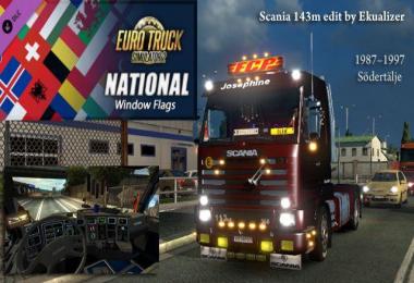 Scania 143m 1.24.x National Window Flags