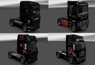 Heavy Metal Skins for Daf XF, FH16, Stream, Magnum + Trailers 1.24.x