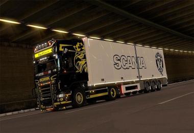 Scania R & Streamline Black&Yellow Skin + LimetecTrailer + Accessory