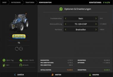 NH T5 standard tractor with Chiptuning v1.1
