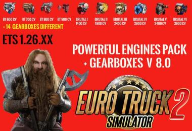 Pack Powerful engines + gearboxes v8.0 for 1.26.x