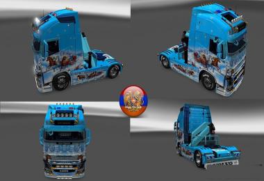 Skin winter wood for volvo fh16 2012-2013 & trailer doubledeck