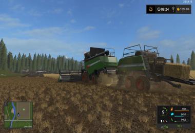 Fendt 9490X with baler attacher v1.0