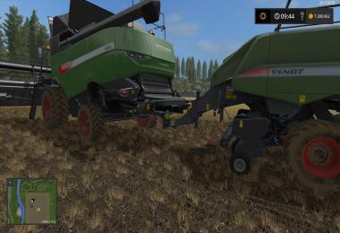 Fendt 9490X with baler attacher v1.0