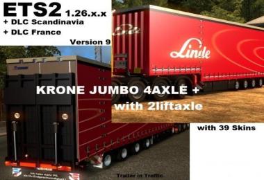 Krone Jumbo Curtainside 4 Axel Version v9.0