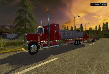 Peterbilt 388 Custom flatbed Auto Load v1