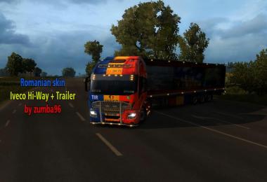 Romanian Skin Iveco Hi-Way + Trailer 1.26