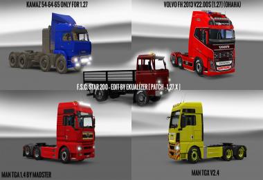 Pack 10.9 compt. Trucks with Powerful 10.5 1.27