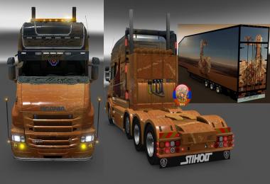 Scania T (RJL) & Trailer Doubledeck Shakira Combo Skin Packs 1.27.1.2s