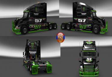 Volvo VNL780&Trailer Aero Dynamic Kawasaki Style Combo Skin Packs