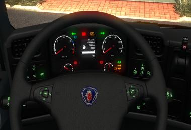 Scania high-def interior gauges & emblem v1.0