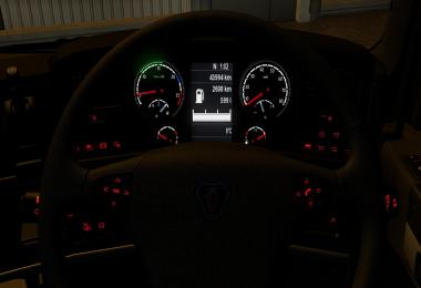 Scania high-def interior gauges & emblem v1.0