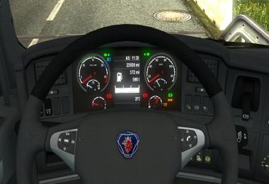 Scania high-def interior gauges & emblem v1.0