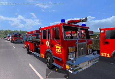 Fire trucks in traffic (with siren and flashing lights) 1.27.x