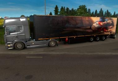 Harley Quinn Skin for Scania RJL and Trailer