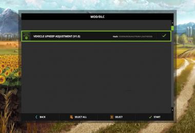 Vehicle Upkeep Adjustment v1.0.0.0