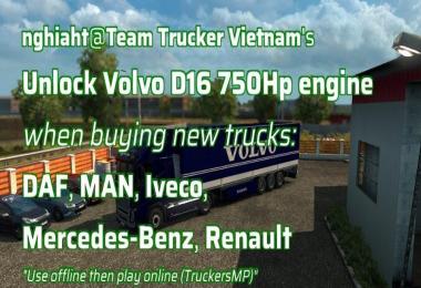 Unlock Volvo 750 Hp Engine for New Trucks v17.0.1