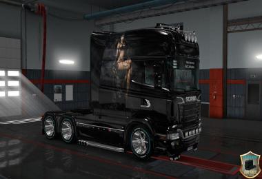 Girl in black skin for scania