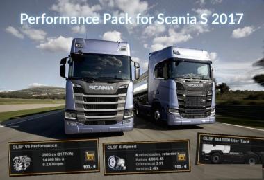 Performance Pack for Scania S 2017 (Engine + Gearbox + Fuel Tank) v1.0