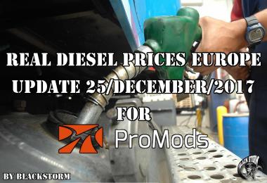 Real Diesel Prices for Europe for Promods v2.25 (Date: 25/12/2017)