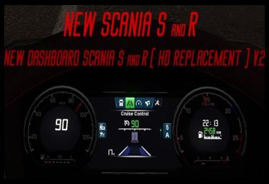 Reworked dashboard to Scania S and R (Replacement) v2.0