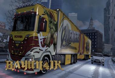 Scania S 2016 SCS Marvel Super Heroes skin-pack 1.30