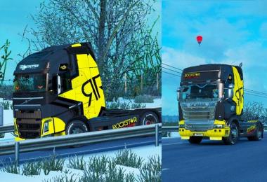 Skin Rockstar Energy for Scania + Volvo v1.0