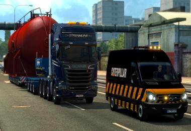 Escort MB Sprinter Caterpillar DLC Special Transport v1.0