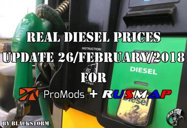 Real Diesel Prices Promods v2.26 & RusMap v1.8 (update 26-02-2018)