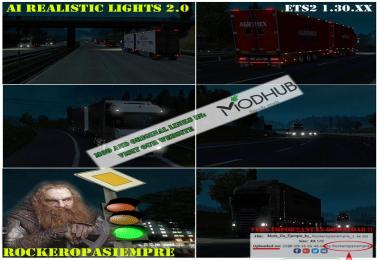 AI Realistic lights v2.0 for ETS2 1.30.x