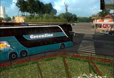 Green double decker setra 432 DT bus + bd skin v1.0