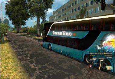 Green double decker setra 432 DT bus + bd skin v1.0