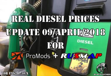 Real Diesel Prices Promods Map 2.26 & RusMap v1.8