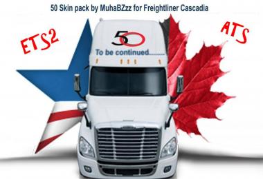 50 SKINS PACK FOR FREIGHTLINER CASCADIA 1.31.x