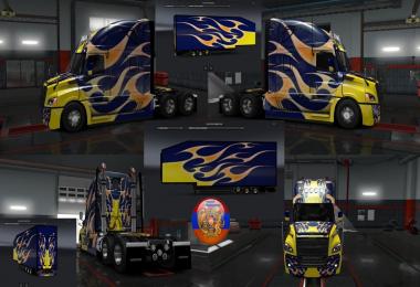 Freightliner Cascadia 2018 Combo Skin Pack  Burnin style v1.0